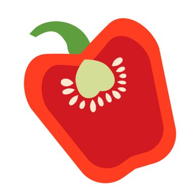 biber yarım düz renk sanat çizimde kesmek