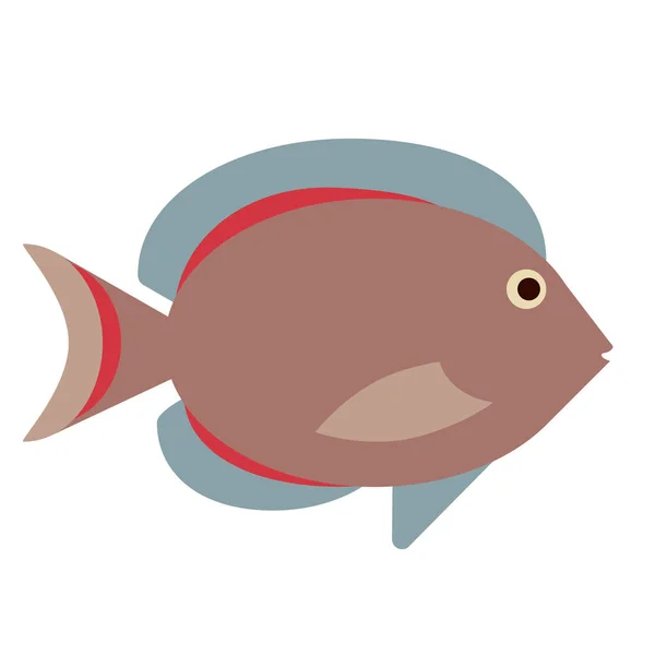 エキゾチックな魚フラット カラー アート イラスト — ストックベクタ