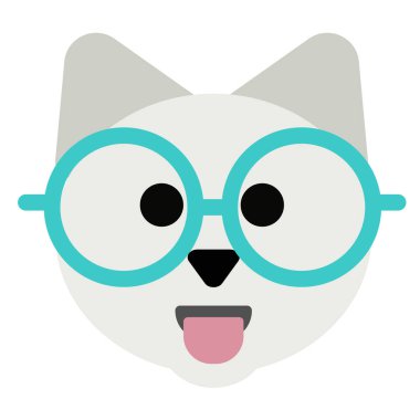 komik köpek giyen gözlük basit sanat geometrik şekil