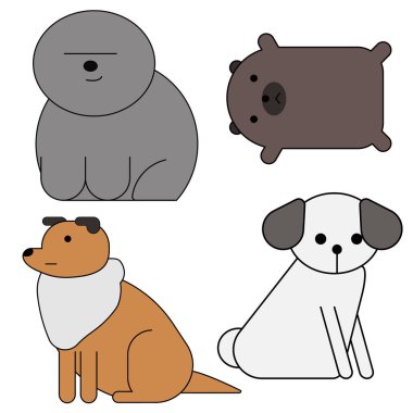 basit illüstrasyon köpekler geometrik sanat