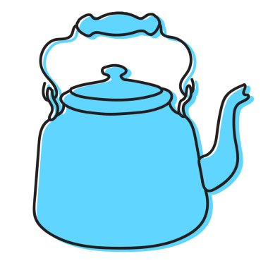 eski su ısıtıcısı el çizilmiş illüstrasyon