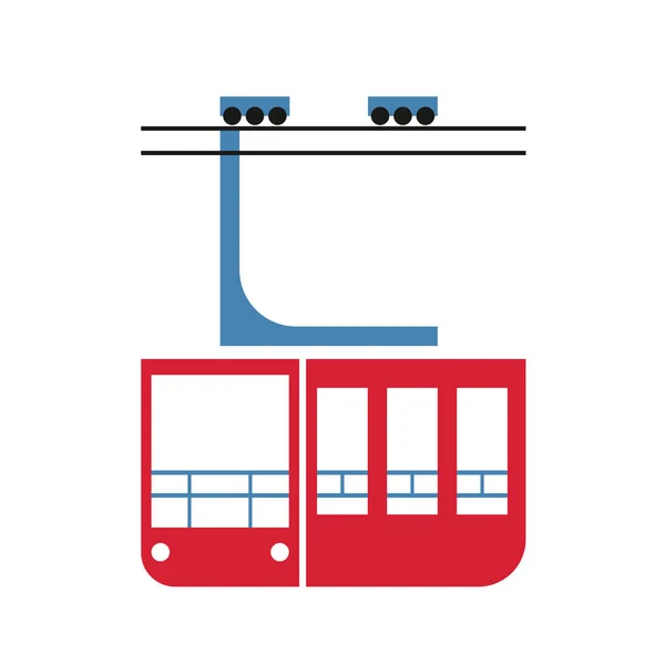 Teleférico carro arte simple ilustración geométrica — Vector de stock