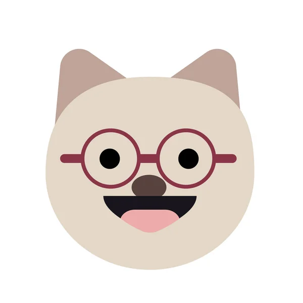 Akita chien portant des lunettes illustration géométrique art simple — Image vectorielle