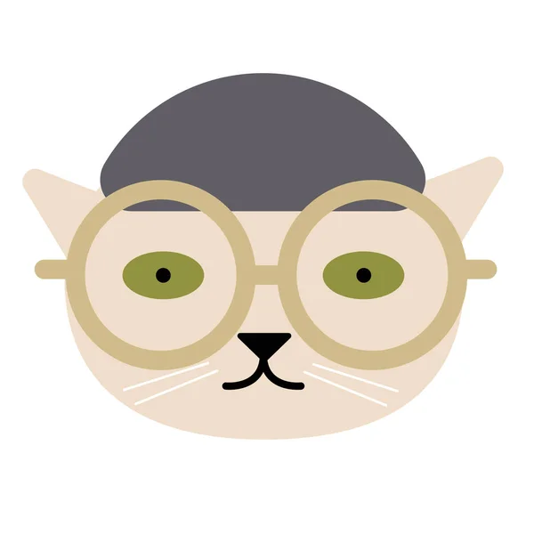 cool cat wearing glasses simple art geometric illustration