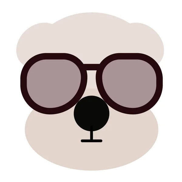 멋진 테리어 개 입고 선글라스 간단한 미술 기하학적 그림 — 스톡 벡터