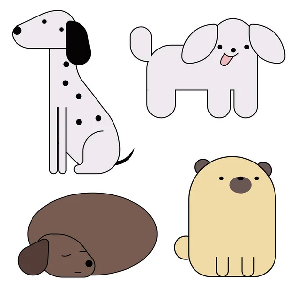 Psi jednoduchá kresba geometrická ilustrace — Stockový vektor