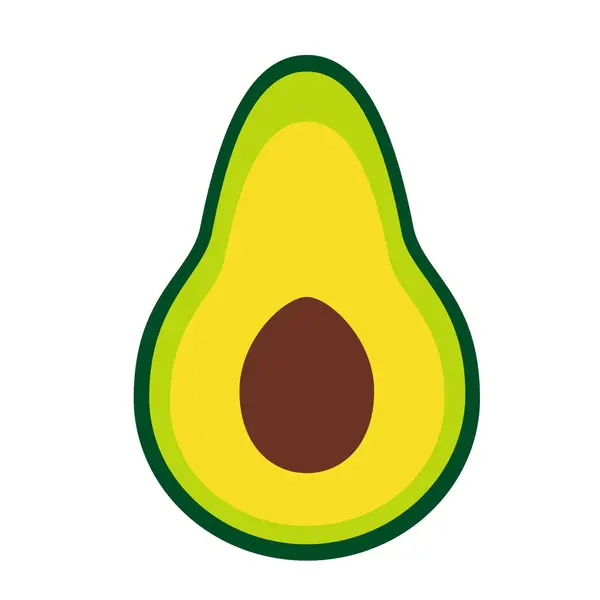 Avocado arte semplice illustrazione geometrica — Vettoriale Stock