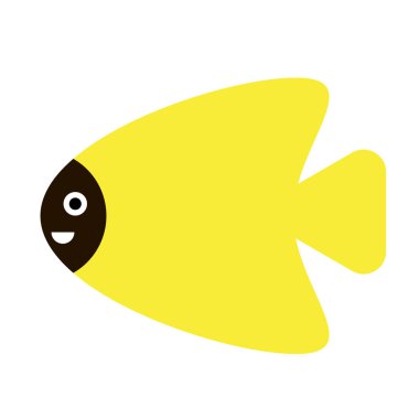 tropikal balık düz renk sanat illüstrasyon