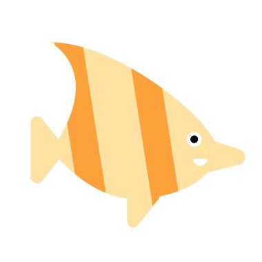 tropikal balık düz renk sanat illüstrasyon