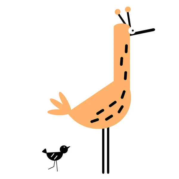 Pájaro ilustración geométrica arte simple — Vector de stock