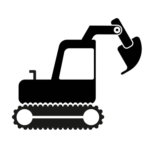 Excavator simple art geometric illustration — Stock Vector