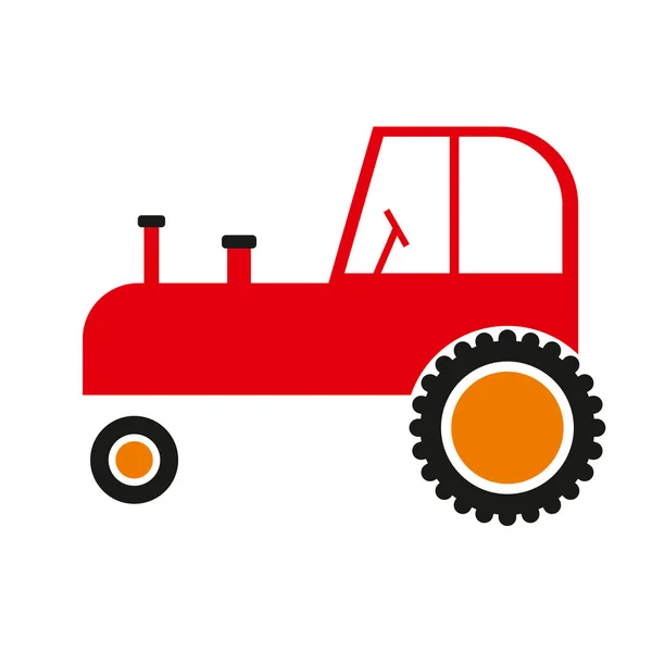 Tractor ilustración geométrica arte simple — Vector de stock