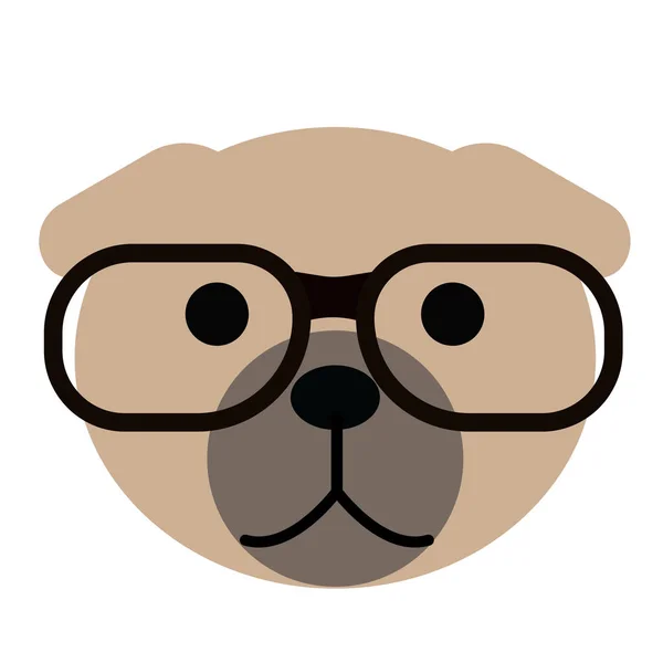 Mądry pies noszenie okularów proste sztuki geometrycznej ilustracja — Wektor stockowy