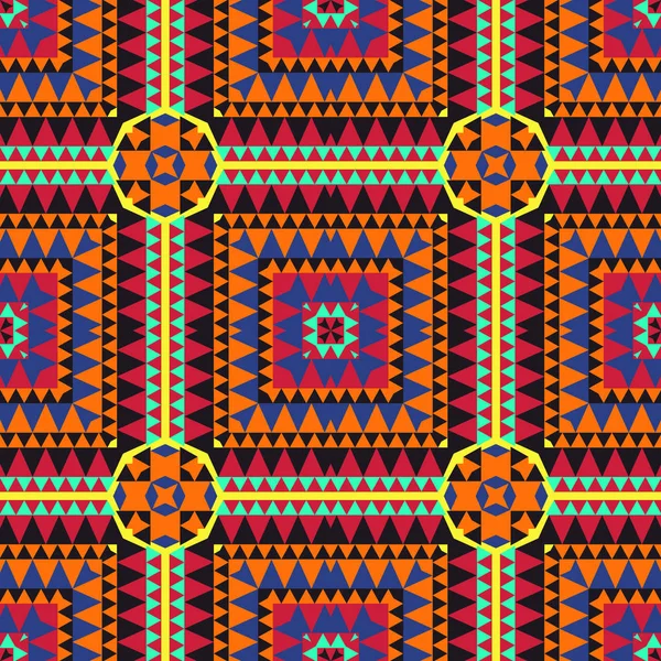 Geométrico con nativo, aspecto tribal patrón sin costuras — Vector de stock