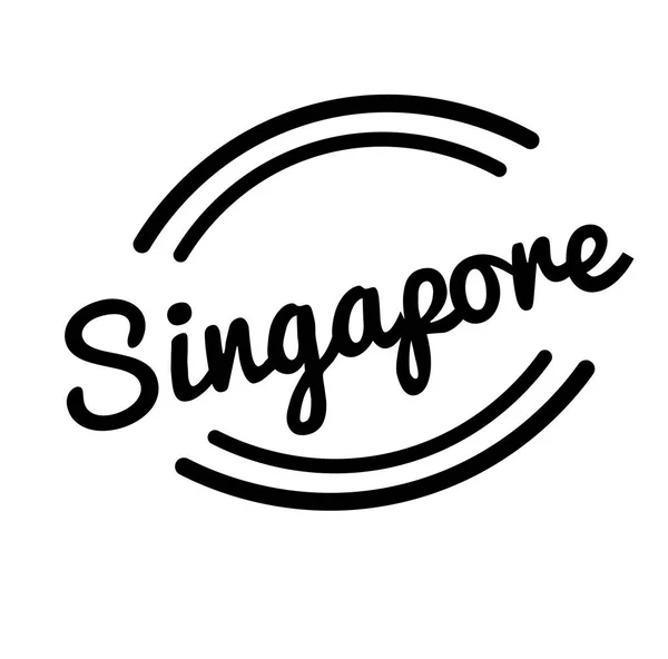 Sello negro singapore — Vector de stock