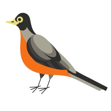 Orman kuş düz illüstrasyon