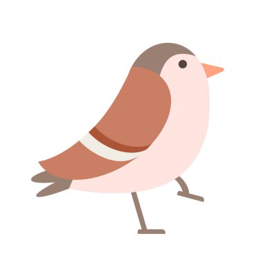 kahverengi orman kuş düz illüstrasyon