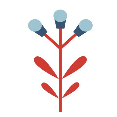 Orman çiçek düz illüstrasyon