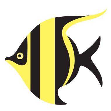 tropikal balık düz illüstrasyon