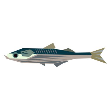 deniz balık düz illüstrasyon