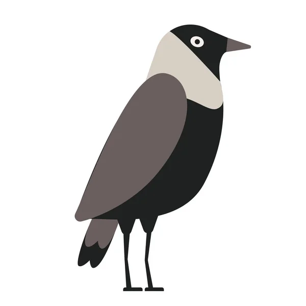 Ilustración plana cuervo gris — Vector de stock