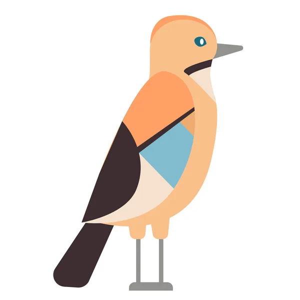 Laranja floresta pássaro plana ilustração — Vetor de Stock