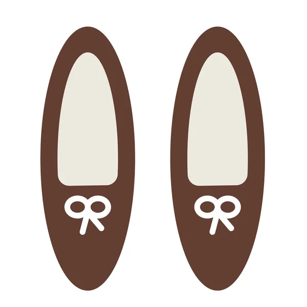 Braune Schuhe flache Abbildung — Stockvektor