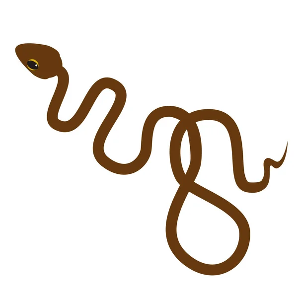 Коричнева змія плоска ілюстрація — стоковий вектор