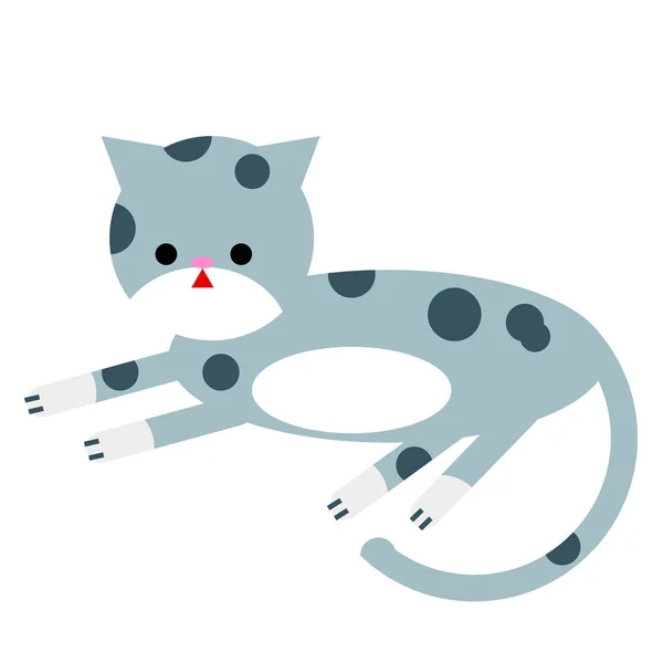 Ilustración plana gato gris — Archivo Imágenes Vectoriales