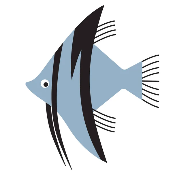 Tropické ryby plochý obrázek — Stockový vektor