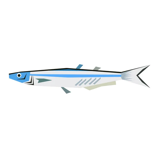 Meer Fisch flache Illustration — Stockvektor