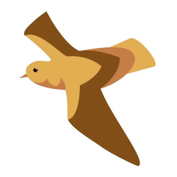 Płaskie ilustracja brązowy ptak — Wektor stockowy