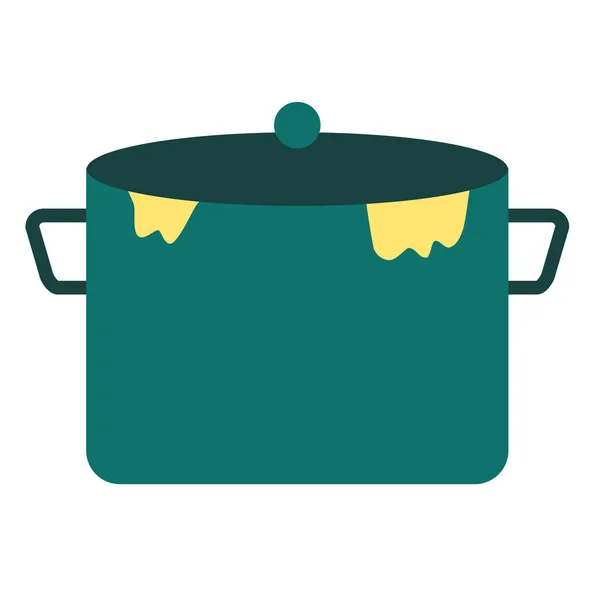 Vaření hrnec velký byt jednoduché ilustrace — Stockový vektor