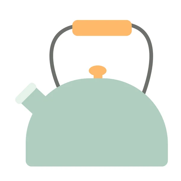 Tea kettle flat simple illustration — Stock Vector