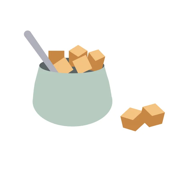 Pot de sucre plat illustration simple — Image vectorielle