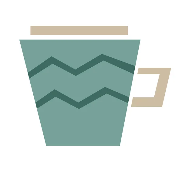 Csésze kávé lakás egyszerű illusztráció — Stock Vector