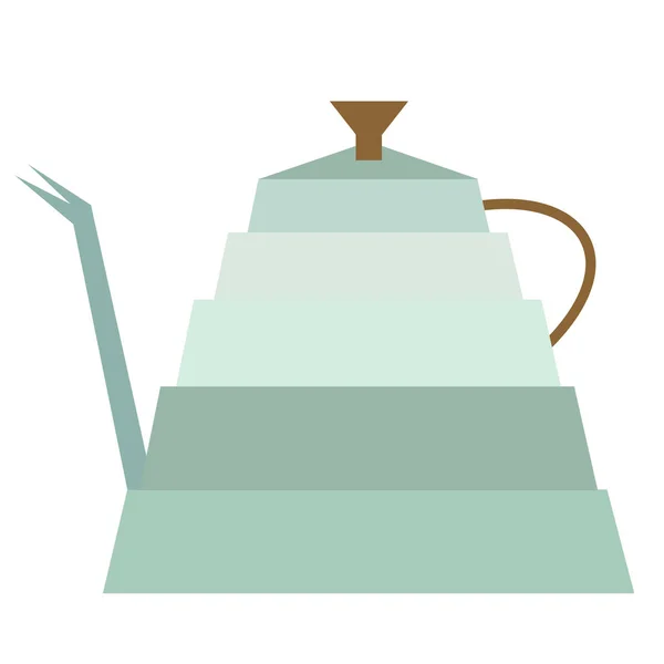 Чайник плоский простая иллюстрация — стоковый вектор