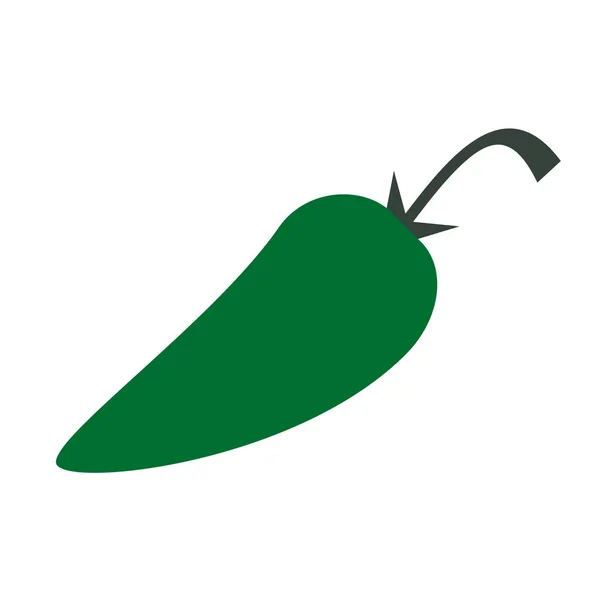 Grüner Pfeffer flach einfache Illustration — Stockvektor