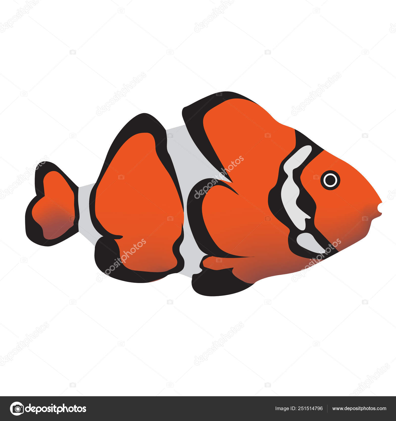 熱帯の魚赤グラデーションの色明るいイラスト ストックベクター 熱帯の魚赤グラデーションの色明るいイラスト ストックベクター