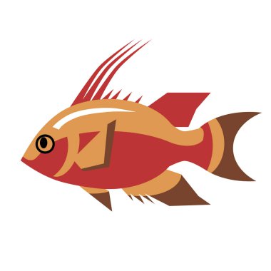 tropikal balık düz stil illüstrasyon