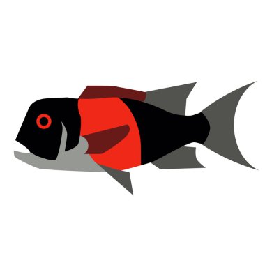 tropikal balık düz stil illüstrasyon