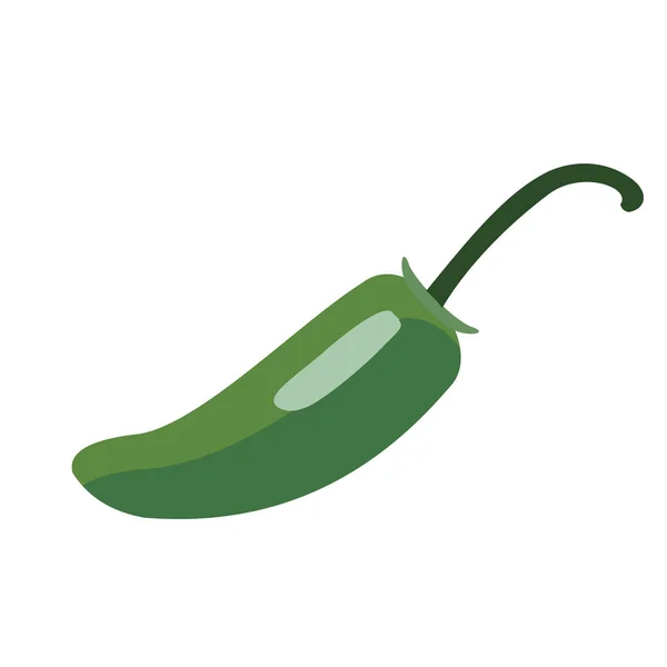 Pimienta verde plana ilustración simple — Vector de stock