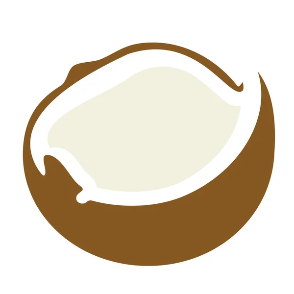 Noix de coco plat illustration simple — Image vectorielle