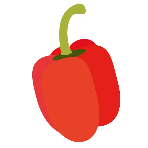 Rode peper plat eenvoudige illustratie — Stockvector