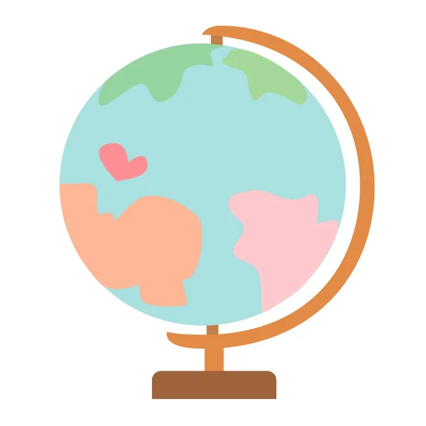 Earth globe model flat simple illustration — Stock Vector