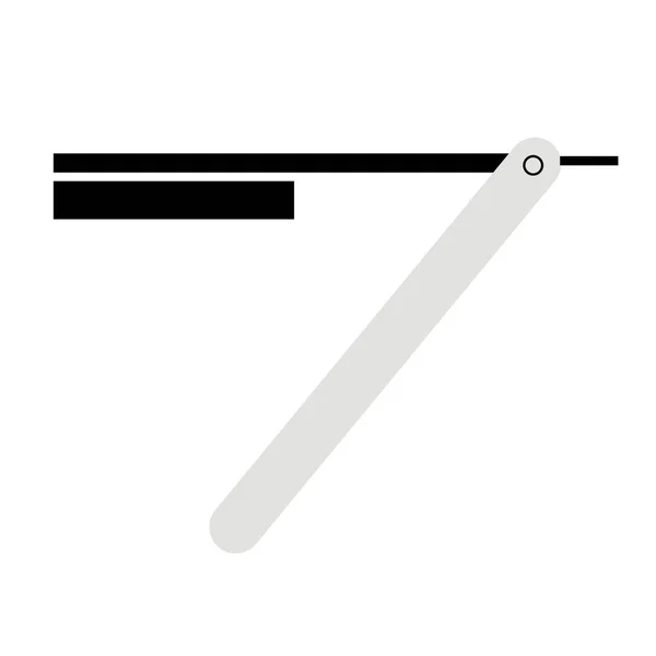 Rasoio dritto bianco e nero semplice illustrazione — Vettoriale Stock