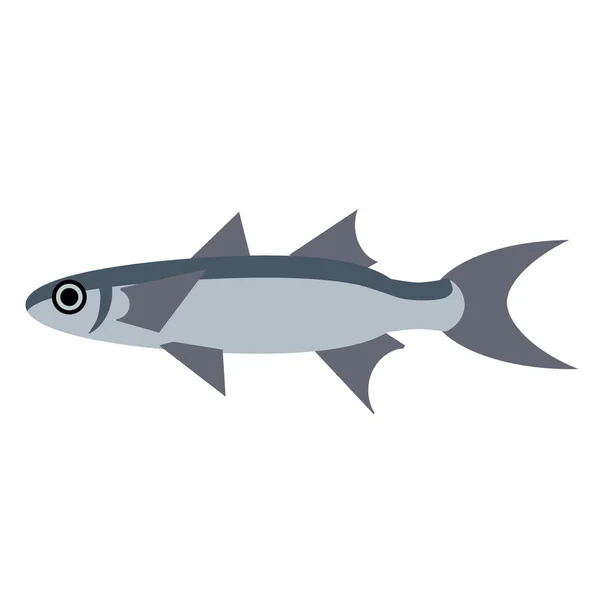 일반적인 생선 평면 스타일 일러스트 — 스톡 벡터