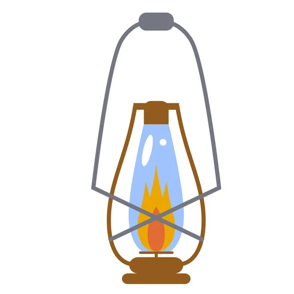 Lanterne de feu de camp illustration de style plat — Image vectorielle