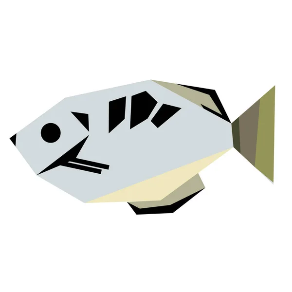 Illustrazione in stile geometrico di pesci tropicali — Vettoriale Stock