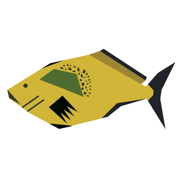 Orange fish geometric style illustration — Stock Vector